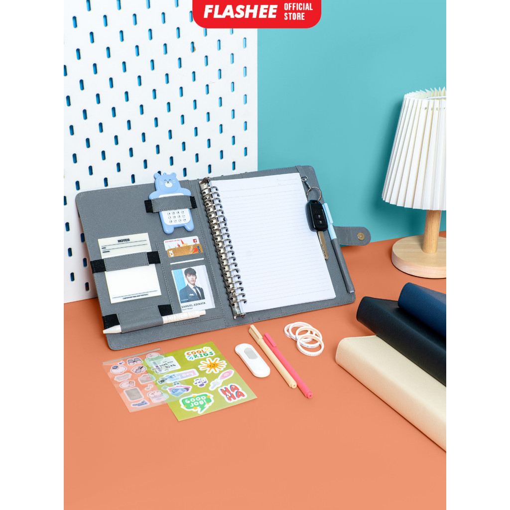 

Binder Notebook Notepad A5 Abu Binder Organizer Sekoloh Notebook Buku Tulis Meeting Perusahaan