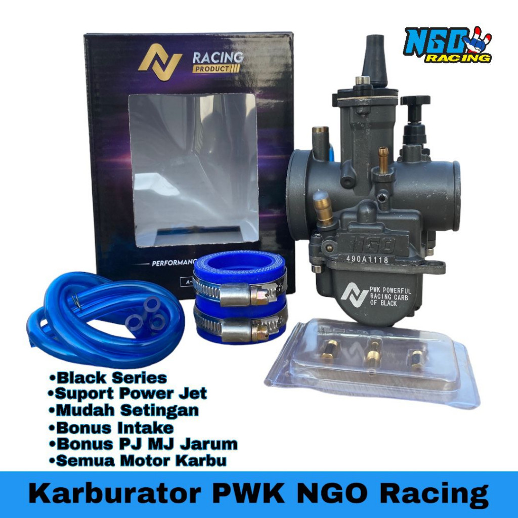 NGO KARBURATOR PWK KOTAK 28 30 32 34  BLACK SERIES FREE PILOT JET MAIN JET JARUM SELANG SETTINGAN MU