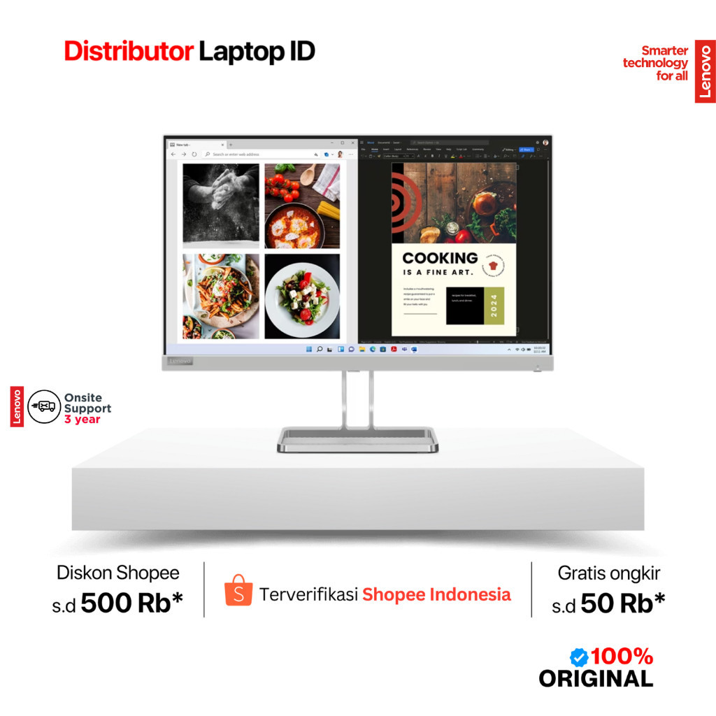 MONITOR LENOVO L24i-40 24 INCH IPS 100Hz FHD VGA HDMI SPEAKER