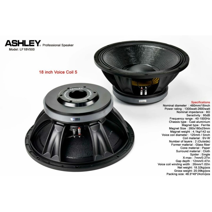 Speaker Component Ashley LF18 V500 Original Komponent Ashley LF18V500