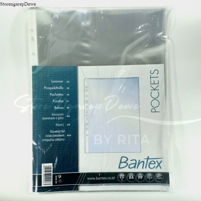 

SHEET PROTECTOR / POCKET 2035 A4 0.06 MM BANTEX ISI 20 bahan tebal original real produk bantex indonesia