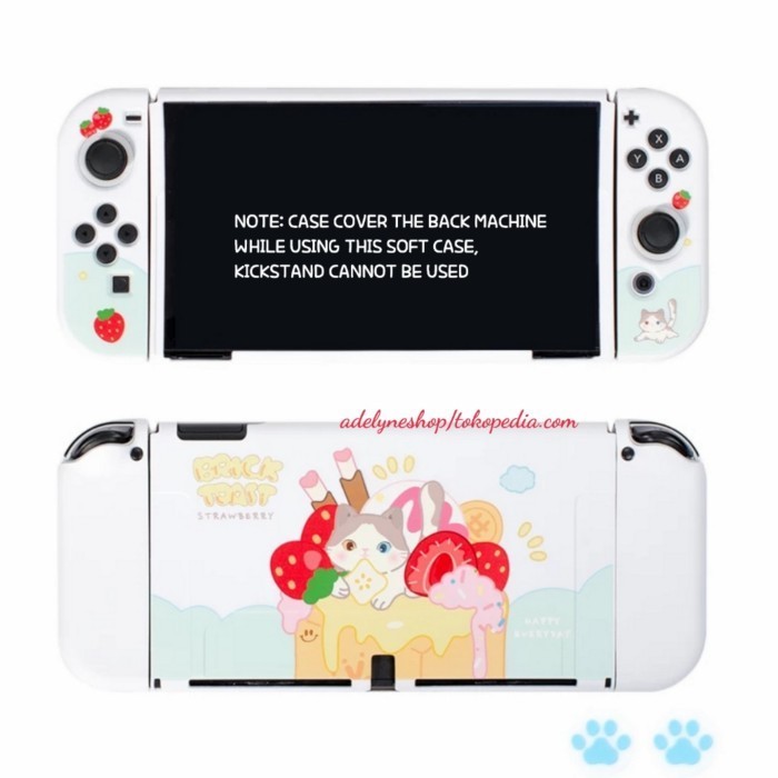Soft Case & Thumb Grips Cute Cat for Nintendo Switch OLED