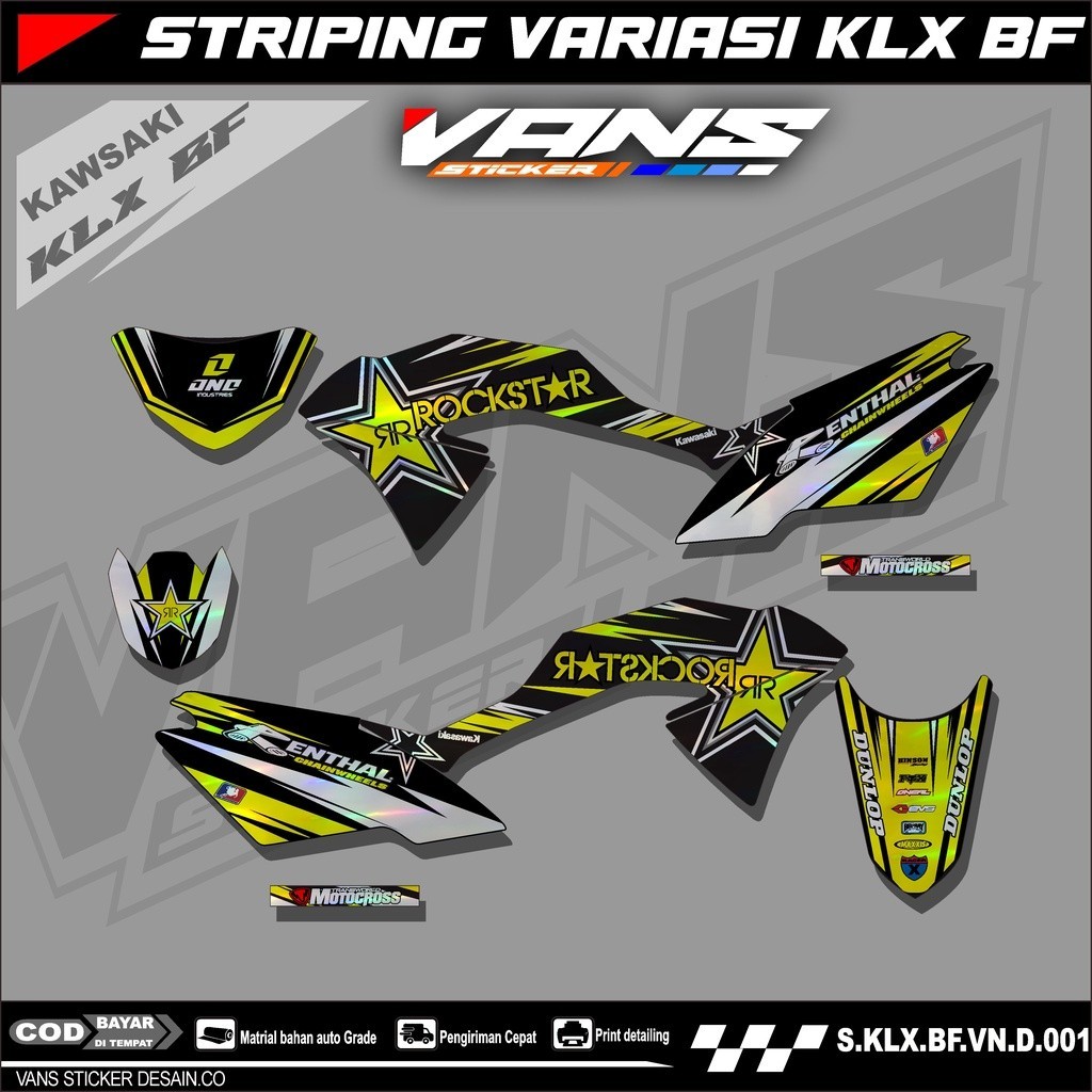 striping motor kawasaki klx 150 bf,se,g , Sticker lis variasi motor klx bf