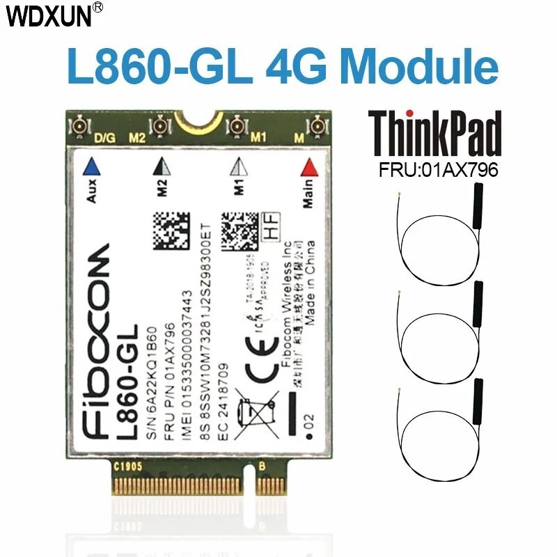 L860-GL WWAN card Fibocom for Lenovo Thinkpad X1  7th 8th X1 Yoga 4th T490 T14 P14s T14s X13 P15s T1