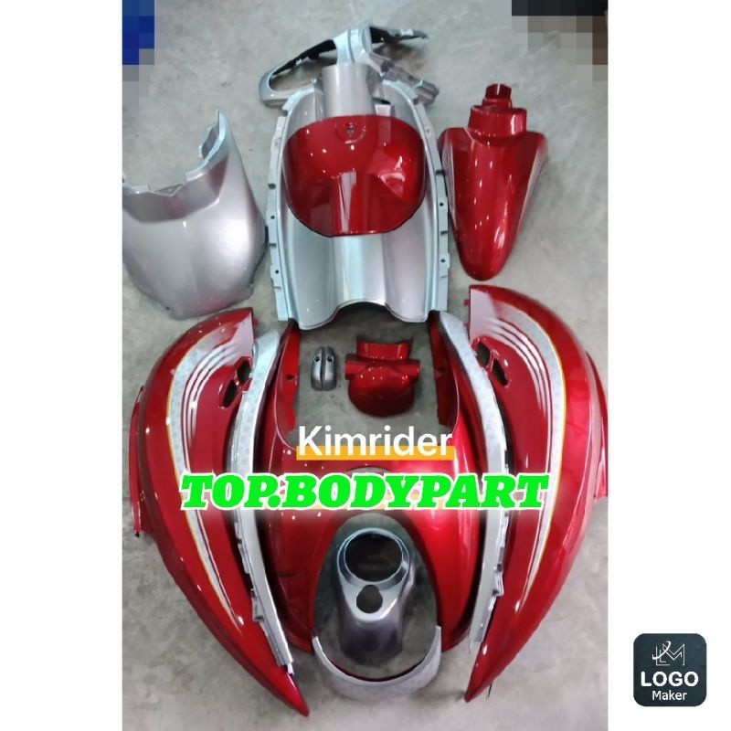 full body halus scoopy karbu merah maroon silver
