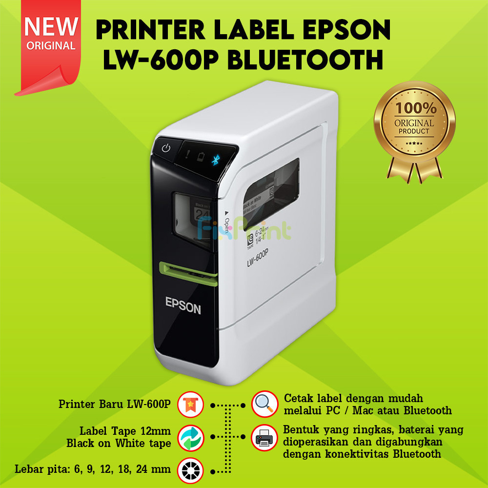 Printer Label Works Epson LW-600P Bluetooth | Portable & Compact Printer Label Maker New