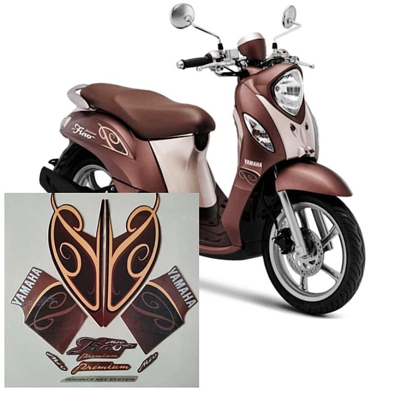 Stiker Striping Motor FINO PREMIUM 2019 COKLAT  Sticker Lis Body Standar
