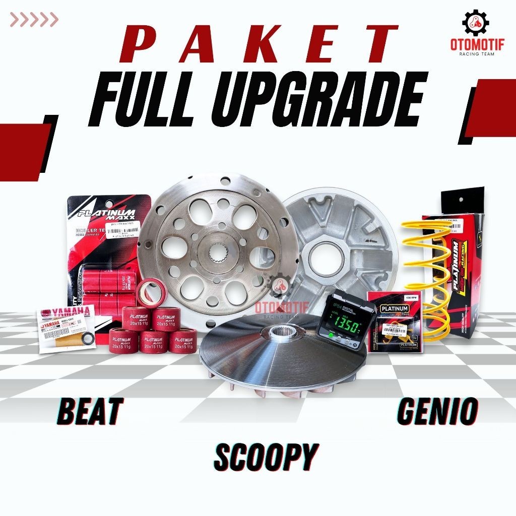 Paket Full Upgrade Kirian Cvt Beat Scoopy Vario 110 Spacy Genio BEAT Karbu Fi Esp Racing - Pulley Se