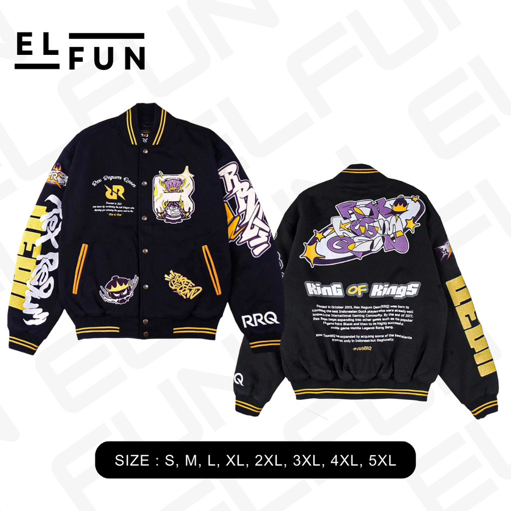 jaket varsity RRQ "THE LEGACY" terbaru tahun 2024 Oversize XXXXL XXXL XXXXXL 2XL 3XL VARSITY JACKET 