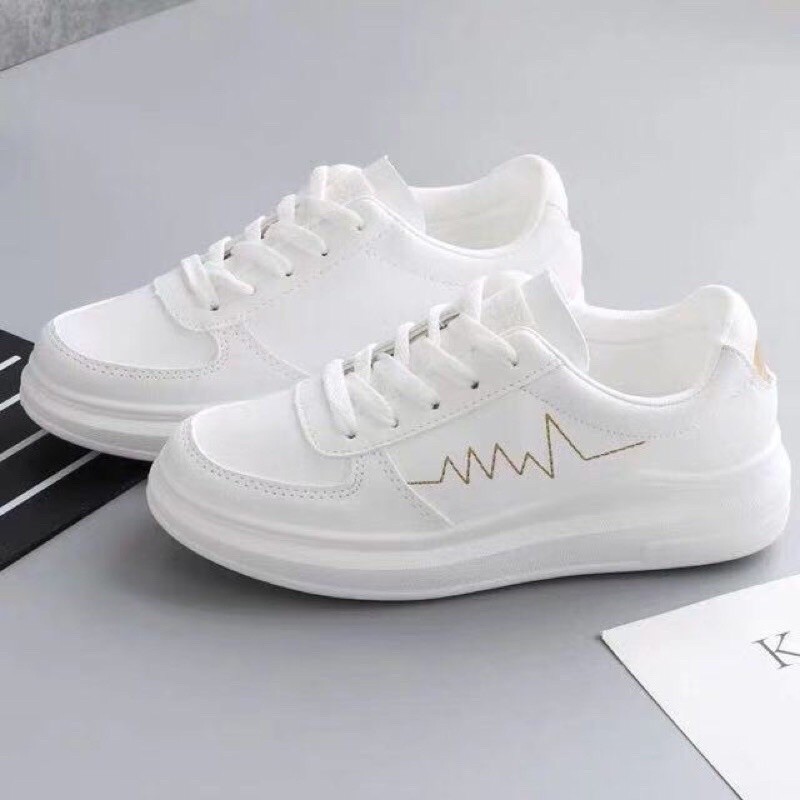 New trendy women’s pinay all match casual heighten Korean fashion rubber leather shoes