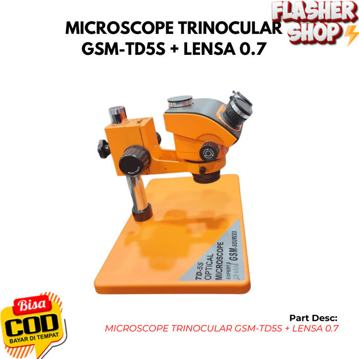 MICROSCOPE TRINOCULAR GSM-TD5S + LENSA 0.7 - Lensa 0.7