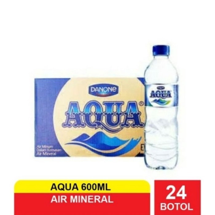 AQUA 600 mL/24 Btl Aqua Air Mineral Botol 600ml 1dus/carton(24pcs)