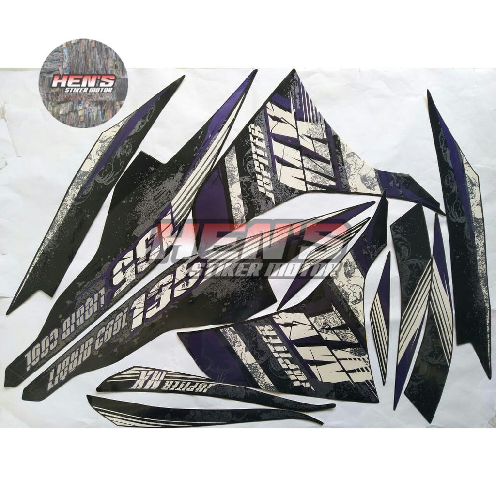 stiker striping yamaha jupiter mx 135 2013 hitam-ungu