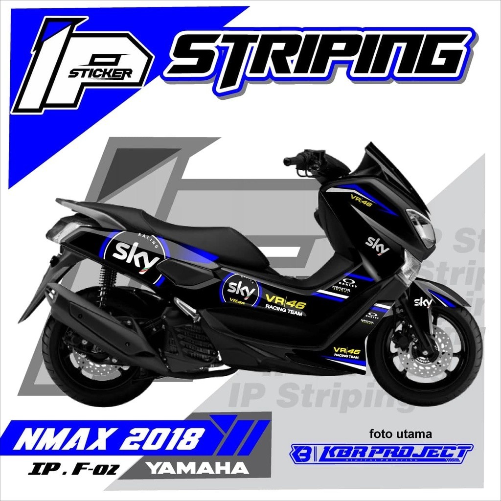 Striping NMAX 2018- Sticker Striping Variasi List YAMAHA NMAX 2018 IP.F-02 Design IP Striping Motorc