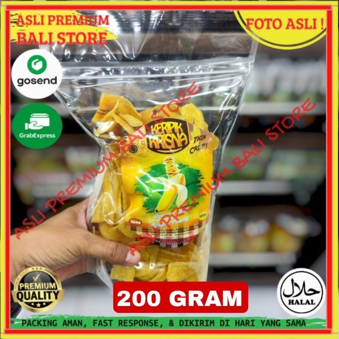 

OLEH OLEH MAKANAN CEMILAN CAMILAN SNACK KULINER KHAS ASLI ORI ORIGINAL BALI KERIPIK KRIPIK PISANG 200 GR GRAM