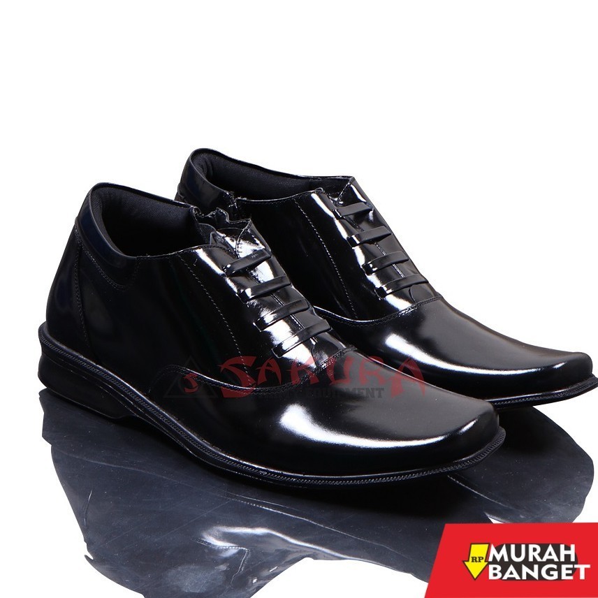 Sepatu pdh- Sepatu PDH Kilap Resleting Sepatu PDH 02 Standart TNI POLRI