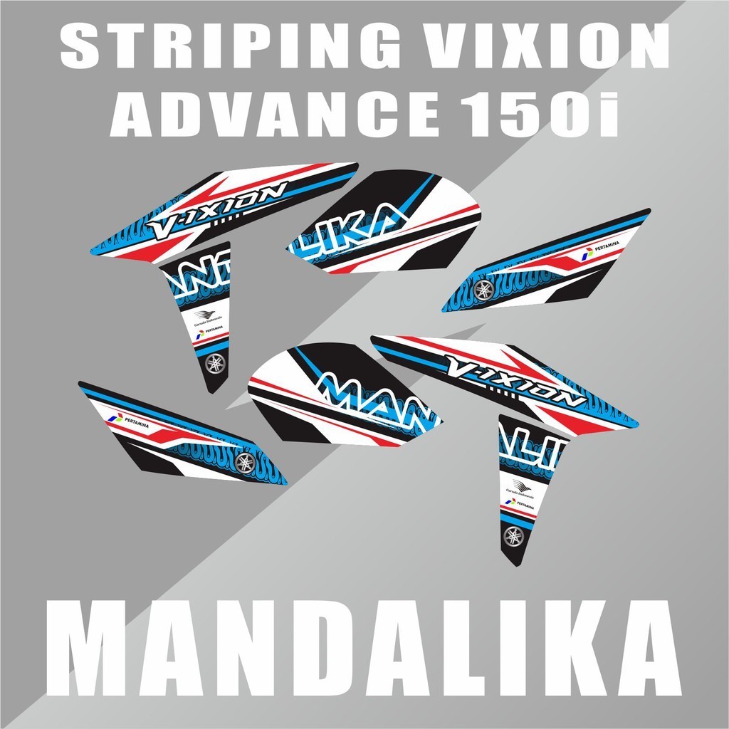 STRIPING VIXION NVA MANDALIKA RACING TEAM - STRIPING VIXION ADVANCE 150i- STRIPING VIXION HITAM