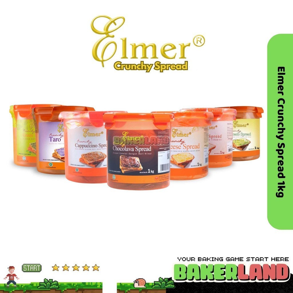 

Elmer Crunchy Spread 1KG / Saus Manis Elmer Crunchy Spread / Elmer Crunchy Spread Saus Manis 1KG / Toping Donat Selai Roti Bakar / Toping Roti / Selai Roti / Selai Coklat / Olesan Roti