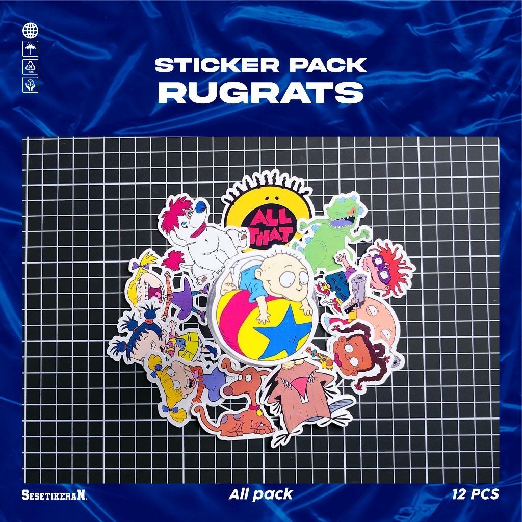

COD✨ Sesetikeran Stiker Pack Kartun Lucu Rugrats Untuk Koper Laptop Skateboard