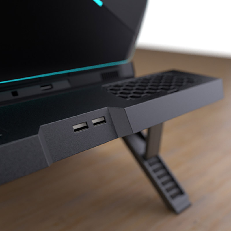 IETS GT300 Laptop Cooling Pad Professional 4500RPM Dual Blowers USB External Cooler for 14”, 15.6”, 