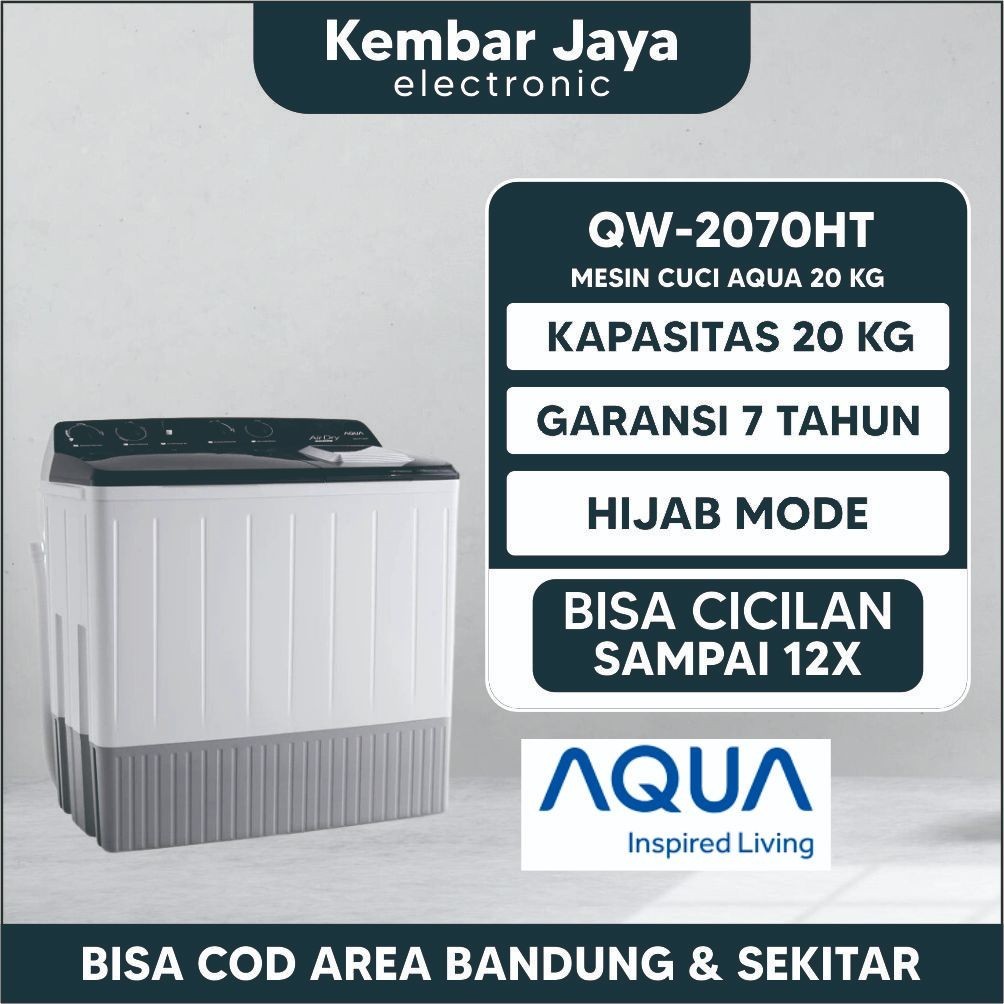 MESIN CUCI AQUA QW-2070HT 2 TABUNG 20 KG