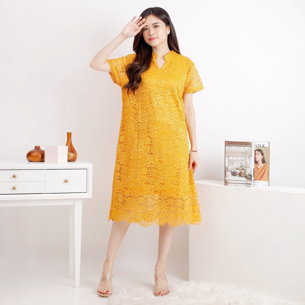 Dress Brukat Jumbo XXL JUVENIA / Dress Wanita Bigsize XXXL Gereja Pesta Kondangan/ GAMIS MODEL BARU 