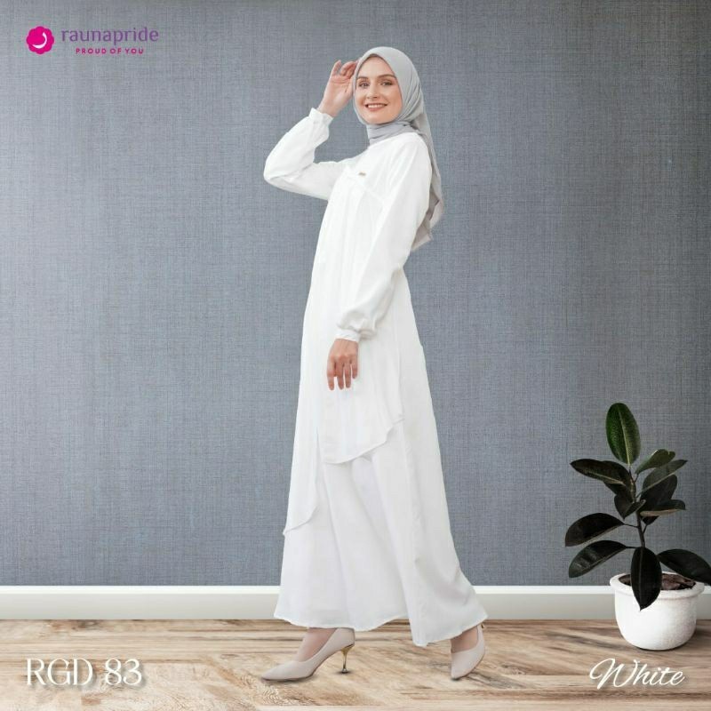 RAUNA GAMIS RGD 83 WHITE BY RAUNAPRIDE || GAMIS/ GAMIS MODEL BARU MURAH