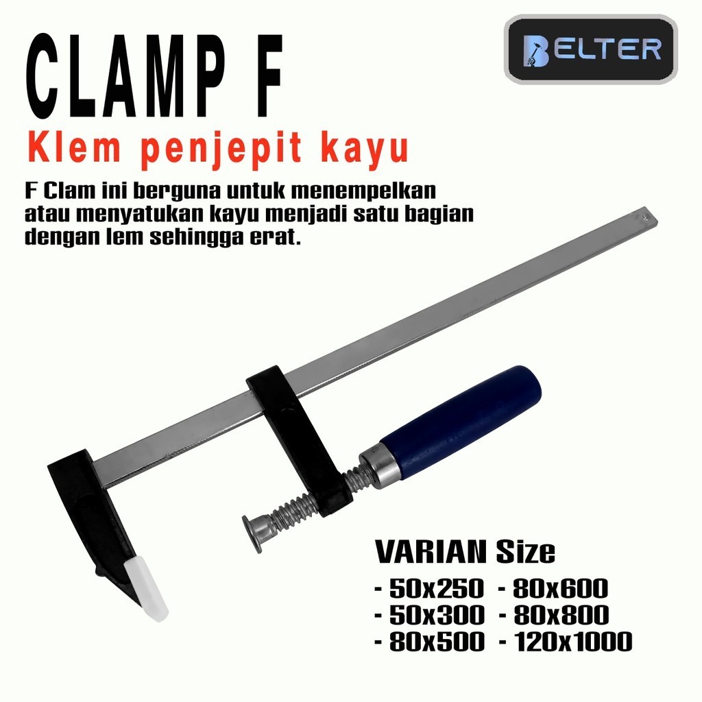 

BISA COD!! Clamp F Penjepit Kayu 5 x 25 cm Gagang Kayu Klem F Alat Penjepit Kayu