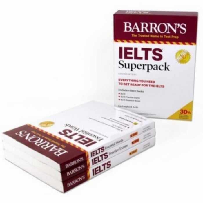 ✨BISA COD✨ - Barrons IELTS Superpack : 3 Book + Practice Tests + Audio Online toefl