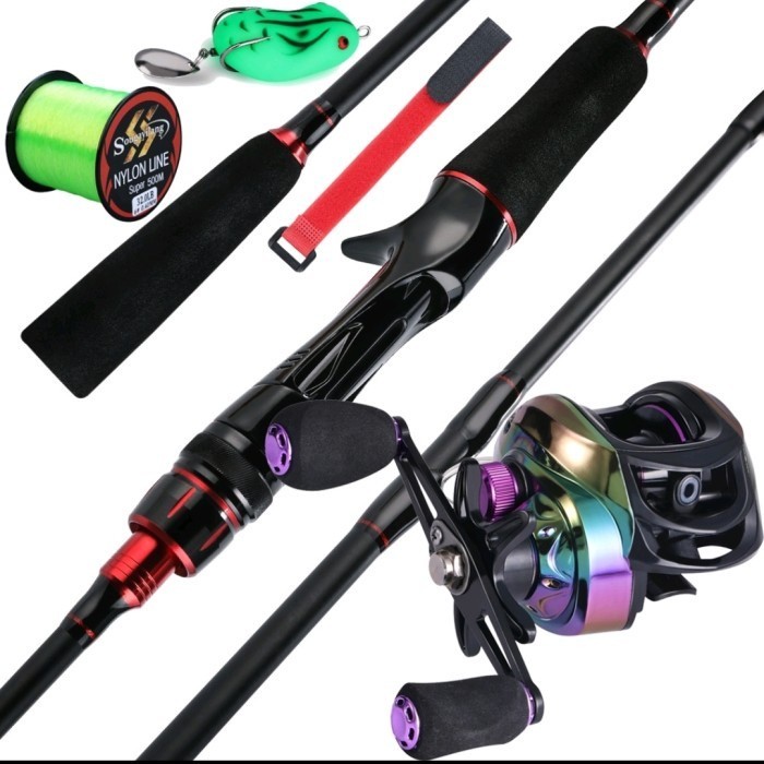 YUDO Pancing Set 7.2:1 18+1BB Fishing Reel Pancing 1.8M/2.1M Joran - Multi R/L, 2,1 m