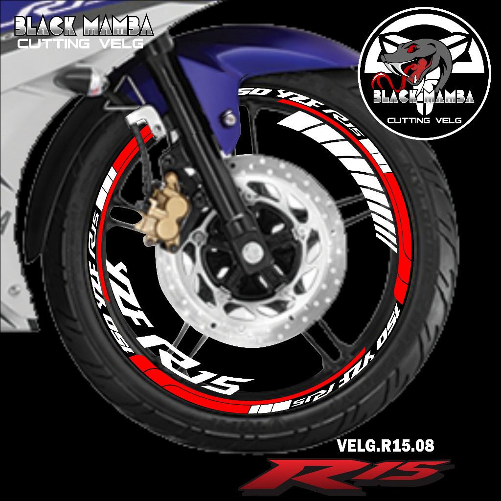 (COD) CUTTING STICKER VELG R15 - STIKER LIS LIST VARIASI BAN/VELG YAMAHA R15 08