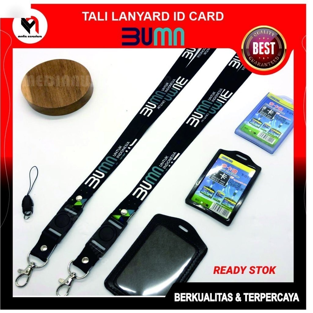 

Tali ID CARD BUMN / Lanyard BUMN Hitam Printing Full Colour 2 Sisi