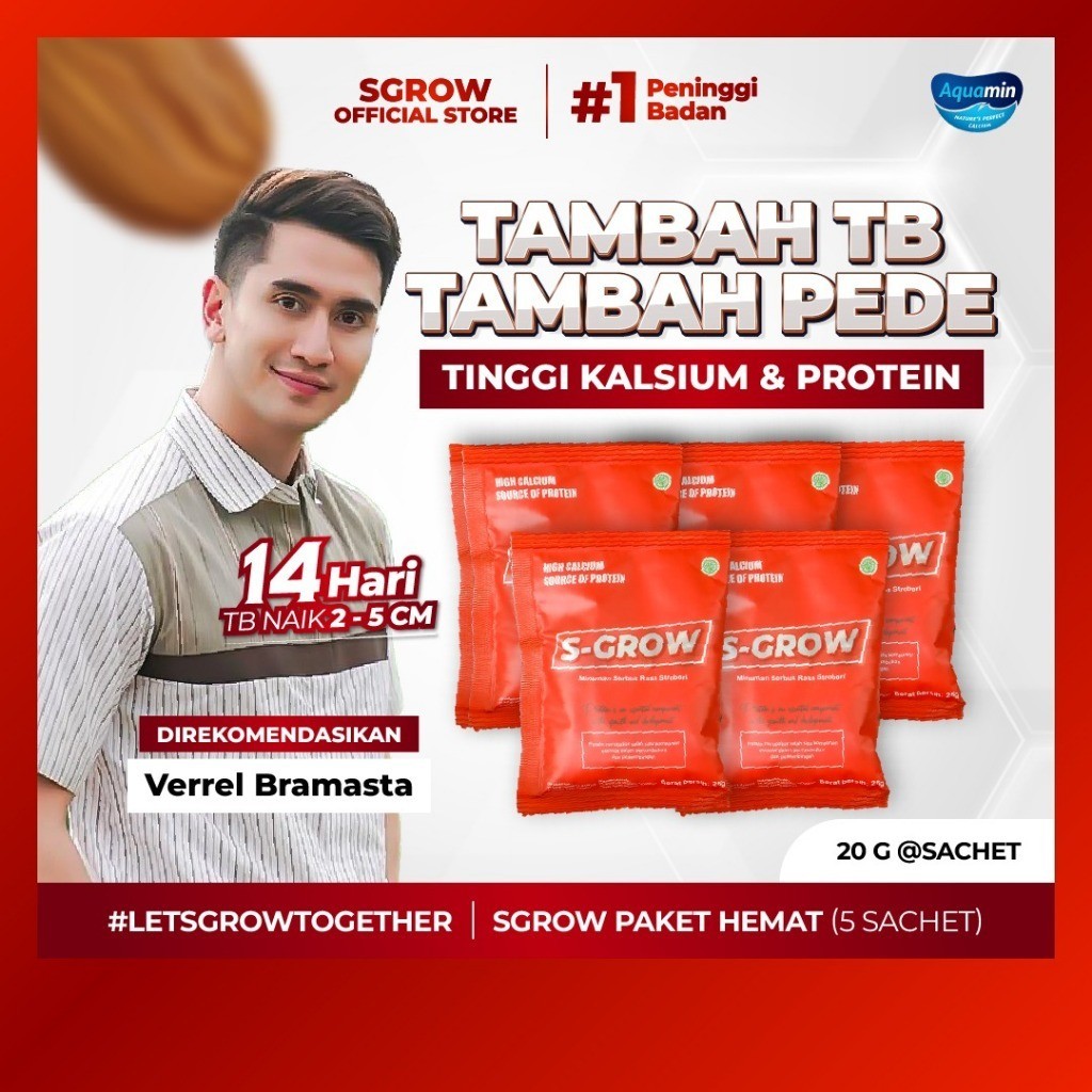 S-GROW Peninggi Badan Terbaik-  5 Sachet