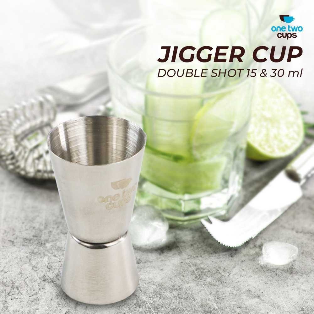 

One Two Cups Gelas Ukur Jigger Bartender Double Shot 15 ml and 30 ml - LE2