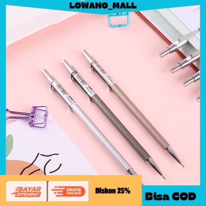 

[[BEST QUALITY]] TERLARIS Pensil Isi Mekanik 0.5mm Steel Minimalis Muji Style 002 PENSIL COD