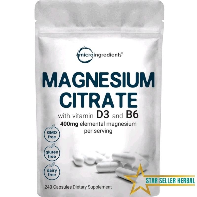 MAGNESIUM CITRATE 400mg WITH VITAMIN D3 1000+B6 ISI 240