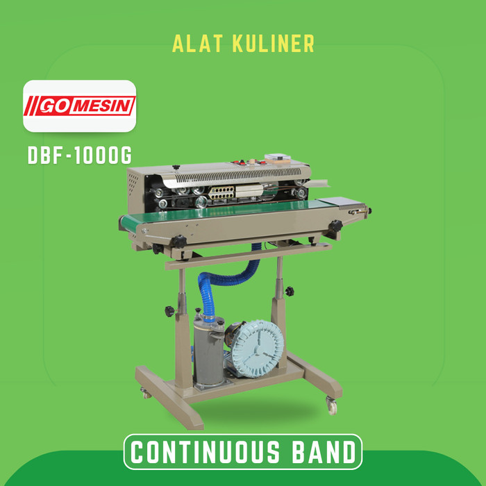 Mesin Sealer Plastik Kemasan Isi Angin Continuous Band Sealer Air Gomesin DBF-1000G