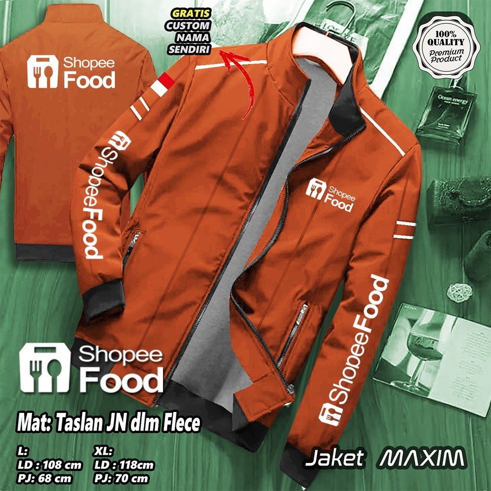 JAKET PARASUT DRIVER SHOPEE FOOD TERBARU / JAKET DRIVER PRIA DAN WANITA / KANTONG DALAM