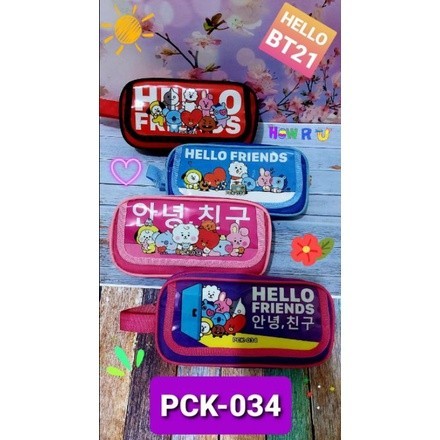 

kotak pensil kain TUTUP B T S BT 21/pencil case canvas B T S BT-21