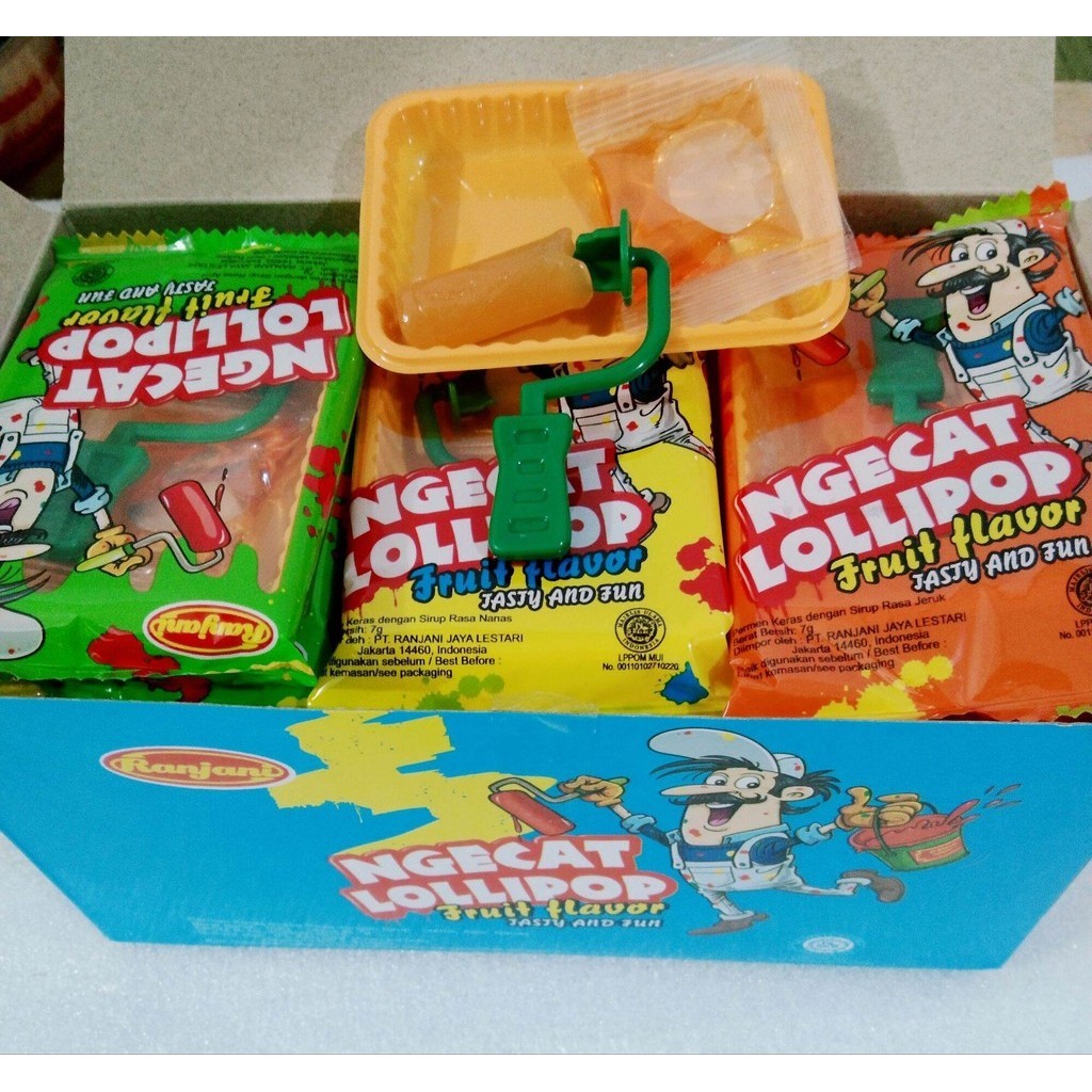 

Permen lollipop NGECAT fruit flavor TASAY and fun rasa buah. 24pcs