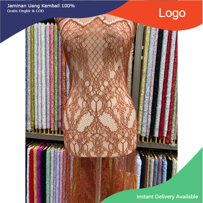 Brokat Brukat Lace Panel Semi Francis prancis Chantilly santili perpotong