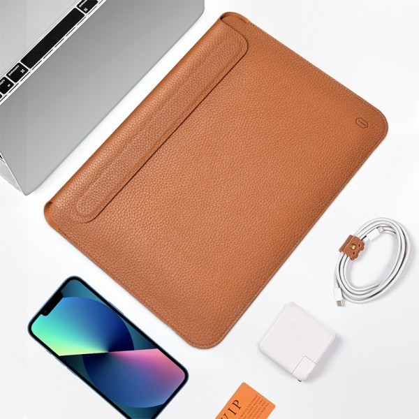 Sleeve Kulit Asli WIWU Original Genuine Leather Sleeve Tas Macbook Pro Air 13 Inch M1