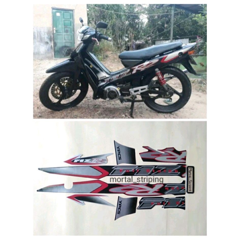 STRIPING STICKER YAMAHA LIS F1ZR FIZ R 2001 2002 FULL CLUTCH HITAM SILVER MERAH