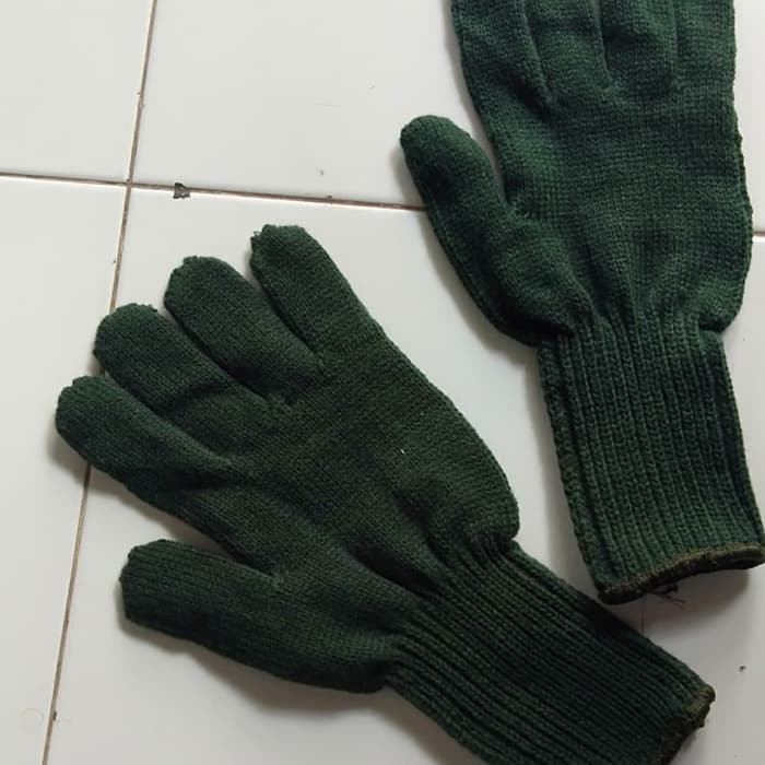 Sarung Tangan Hijau TNI Sarung Tangan Upacara Army Sarung Tangan Rajut