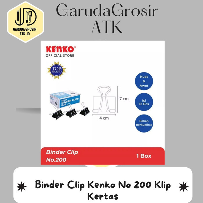 

Binder Clip Kenko No 200 Klip Kertas