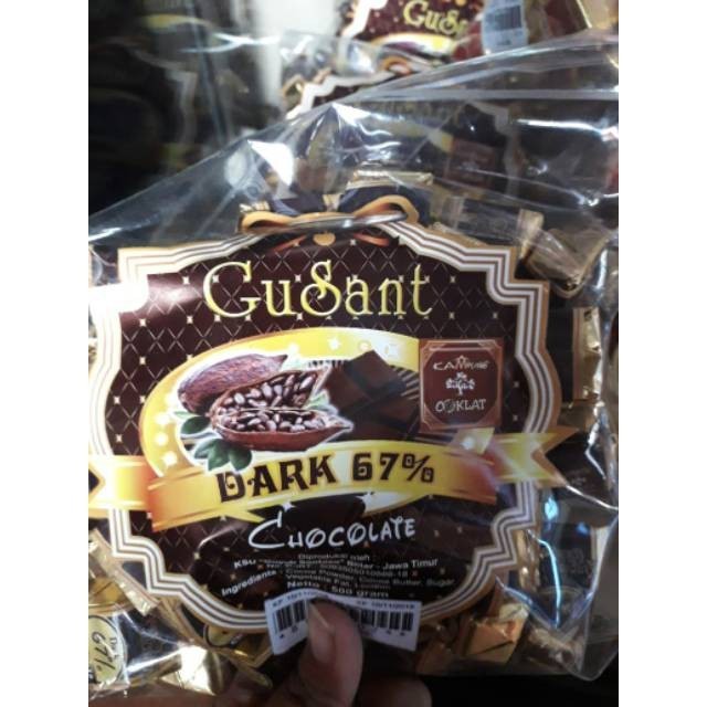 

Chocolate curah Dark 67% netto: 500.gr (Kampung Coklat Blitar)