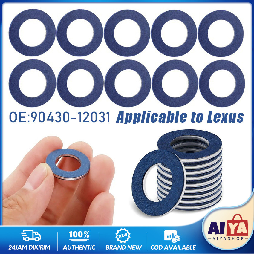 10Pcs Ring Oli Aluminium Gasket Baut Oli Mobil Packing Tap Oli Mesin Mobil Toyota Lexus & Daihatsu R
