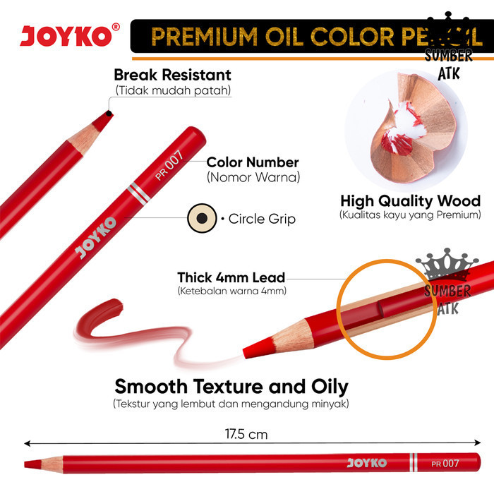 

✨LARIS✨ -Premium Oil Color Pencil Pensil Warna Joyko CP-TC126 - 36 WARNA