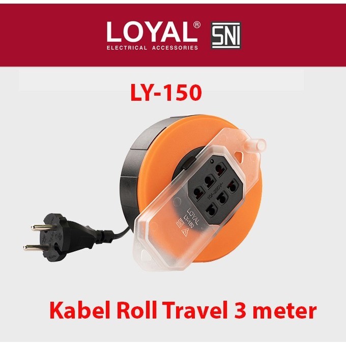 LG09 Loyal LY-150 Kabel Roll Travel 3 Meter Original - box kabel ly 150
