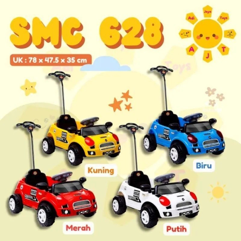 SMC 628 //  Mobil Dorong Anak Mini Cooper Mainan Kereta Mobilan Polisi Duduk Perempuan Bayi Laki